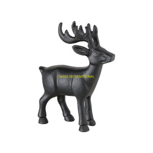 Standing Black Metal Reindeer Figurine Modern Deer Statue Tabletop Home Hotel Office <b>Decoration</b> Animal Sculpture <b>Christmas</b> Gift - Product Image 1
