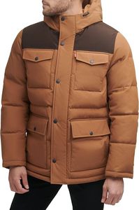 Veste matelassée d'extérieur pour homme avec col montant, fermeture éclair sur le devant, légère, isolée, matelassée, pour un usage quotidien - Product Image 4