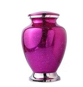 Urna de cremación con diseño de galaxia Rosa metálica moderna, Base plateada, acabado brillante, tamaño personalizado, recuerdo funerario para adultos para cenizas humanas - Product Image 5