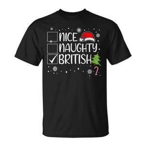 Joli t-shirt de Noël britannique coquin pour les fêtes en famille - Product Image 1