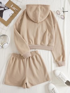 Chándal de tendencia para mujer, venta al por mayor, logotipo personalizado/cremallera con pantalón corto y Personalización completa - Product Image 6