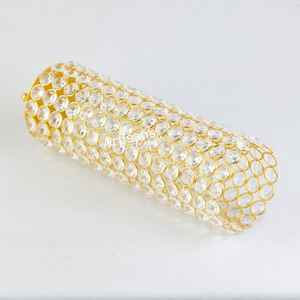 Vase à fleurs en métal fait main avec 100% perles de cristal faites à la main pour décor de table dans le salon chambre jardin extérieur usage domestique - Product Image 2