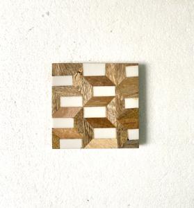 Sous-verres d'ustensiles de cuisine faits à la main exquis tapis en bois et en résine tampons forme carrée maison hôtel sous-verre en bois naturel pour la décoration de table - Product Image 6