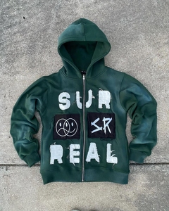 Sweat à capuche vintage unisexe avec logo personnalisé du fabricant, survêtement 3D en coton épais délavé et brodé au soleil - Product Image 5