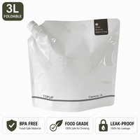 Sac à eau pliable en plastique sans BPA de 5 L avec logo personnalisé, pour le camping en plein air, la randonnée, poche à bec verseur portable, sac à boisson