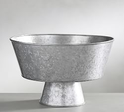 Cuenco decorativo para servir frutas de metal galvanizado para centro de mesa de granja de cocina rústica con diseño duradero y duradero - Product Image 4