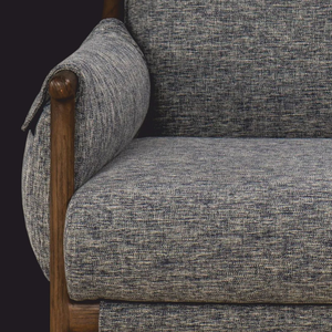 Sillón de Madera de Fresno Estilo Nórdico, Sofá Individual Moderno de Mediados de Siglo con Tapicería de Tela Premium para Sala de Estar - Product Image 3