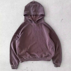 Fabricantes de Ropa al por Mayor, Sudadera con Capucha Personalizada de Corte Regular, 100% Algodón, con Cierre, Bolsillo, Lavado Ácido, Aspecto Desgastado, Tinte Liso - Product Image 4
