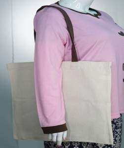 100% coton biologique toile fourre-tout sac à provisions écologique recyclable personnalisé imprimé Logo à la mode bouton sac à bandoulière - Product Image 6