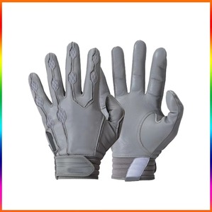 Guantes de bateo de béisbol con dedos partidos de cuero para posición de receptor transpirable antideslizante correa de muñeca ajustable diseño de ajuste elástico - Product Image 3