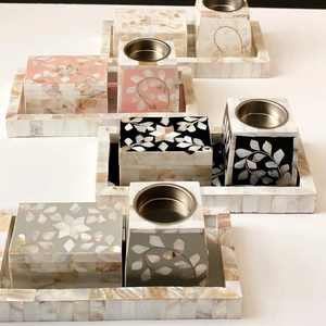 La boîte à plateau de brûleur Bakhoor durable comprend une incrustation de nacre et d'os Medkhan, Mabkhara, Mubkhar Boîte à brûleur d'encens Bakhoor. - Product Image 2