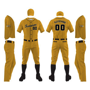 Uniformes de Béisbol Transpirables de Alta Calidad al por Mayor, Conjuntos de Uniformes de Hip Hop con Estampado por Sublimación, Color Sólido, Absorben la Humedad, 100% Poliéster - Product Image 3