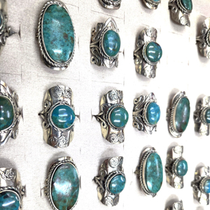 Handmade Bohemia Alpaca Silver <b>Ring</b> Artisan Jewelry Natural <b>Jade</b> Inlay Intricate Detailing Adjustable One Size Fits Most - Product Image 1