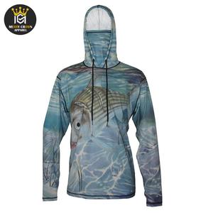 Sublimación de los hombres Protección solar Sudaderas CON CAPUCHA DE PESCA Diseña tu propia Sudadera con capucha de pesca transpirable impermeable para hombres - Product Image 1