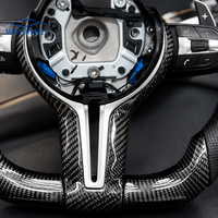 Volant sport en cuir et fibre de carbone pour BMW F10 F11 F15 F16 F20 F30 F31 F32 F36 E70 E71 E84 E87 E90