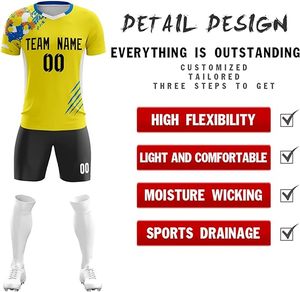 Maillot de football unisexe toutes saisons, design rétro, 100% polyester, séchage rapide, personnalisable - Product Image 3