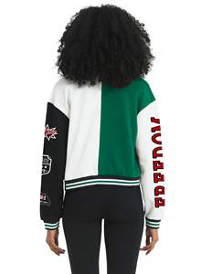 Veste universitaire personnalisée de haute qualité pour femmes avec broderie en chenille Manches en cuir Doublure en laine Fabricant-Baseball Letterman - Product Image 6