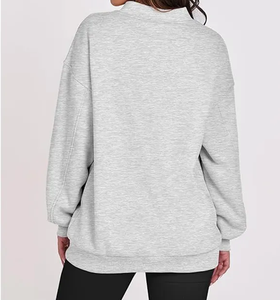 Sudadera con Capucha Holgada con Cuello en V para Mujer, Color Sólido, Manga Larga, Ligera, Informal, con Bolsillo, Talla Grande, Transpirable para Yoga - Product Image 5