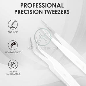 Pinzas duraderas para pestañas de acero inoxidable con Punta Delgada para aislamiento de pestañas, tratamientos de belleza, extensión de pestañas - Product Image 4