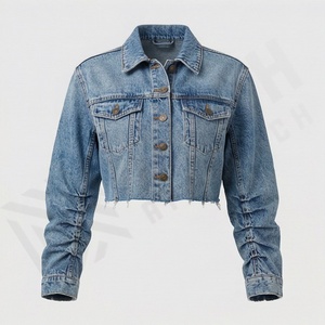 Veste en jean décontractée personnalisée pour hommes, grandes tailles, 100% coton, option logo sur le devant, respirante, veste d'hiver - Product Image 1