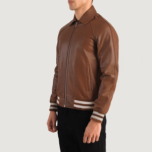 Best Quality Custom Design Coated Stand Collar Winter <b>Varsity</b> <b>Jacket</b> for Men Custom Made Polyester/Cotton with Front Logo - Product Image 3