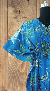 Kaftan en coton imprimé Jungle Vêtements de festival en pur coton Vêtements de salon imprimés d'été Vêtements de nuit Motif de Noël - Product Image 3