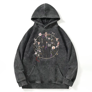 Vente en gros Sweat à capuche surdimensionné unisexe personnalisé Vintage délavé à l'acide Streetwear Sweat à capuche vierge imprimé Fabricant OEM - Product Image 1