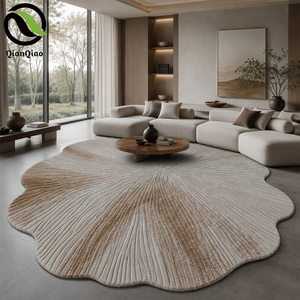 พรมขนสัตว์นิวซีแลนด์พรีเมียม QIANQIAO รูปทรงใบ<span class=keywords><strong>บัว</strong></span> ดีไซน์ศิลปะสมัยใหม่ ทำด้วยมือ ลวดลายสามมิติ เป็นมิตรต่อสิ่งแวดล้อม สำหรับการใช้ชีวิตอย่างยั่งยืน - Product Image 1