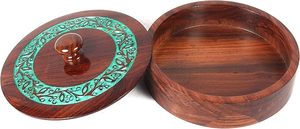 Boîte à chapati en bois de luxe artisanale - Design multifonctionnel avec couvercle à rabat et cuillères, 100% naturel, prix direct d'usine pour les cadeaux - Product Image 5