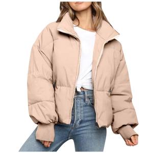 Veste d'hiver unie décontractée de haute qualité pour femmes Premium OEM veste à glissière pour femme nouvelle veste bouffante imperméable fabricant - Product Image 2