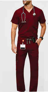 Ensemble de vêtements médicaux unisexes pour hôpital, blouse de médecin, haut à manches courtes et pantalon, confortable, respirant, uniforme de soins de santé - Product Image 2