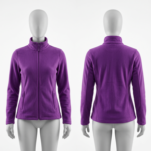 320 GSM Premium Polyester Polar Sherpa <b>Fleece</b> Solid Casual Winter Hooded <b>Jacket</b> - Product Image 2