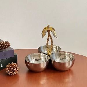 <b>Tree</b> Inspired Decorative Bowl Gold Handle Silver Bowl Perfect for <b>Chocolates</b> Candies Nuts and Seasonal Entertaining From India - Product Image 3