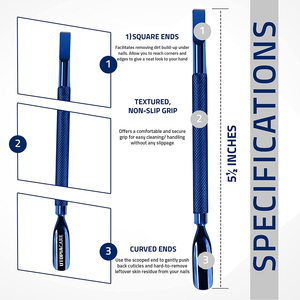 Poussoir à cuticules en argent inoxydable à double extrémité d'approvisionnement d'usine - Product Image 2