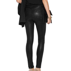 Nouvelle saison produit de vente en gros de haute qualité pantalon de nouveau style pantalon à taille haute pantalon à jambe droite en cuir ample pour les femmes - Product Image 6