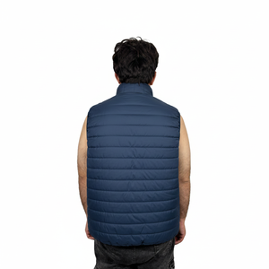 Gilet de sport matelassé en polyester décontracté, respirant, chaud, sans manches, vêtement de mode, veste matelassée pour homme - Product Image 2