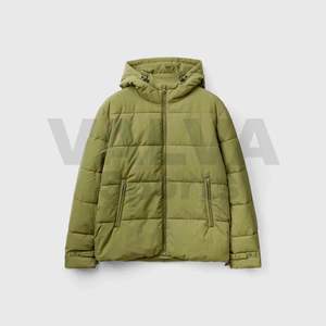 เสื้อแจ็กเก็ตตัวพองของผู้ชายผ้าแคนวาสแบบซิปรูดซิปสีพื้นกันน้ำได้สำหรับกลางแจ้งฤดูหนาว - Product Image 3