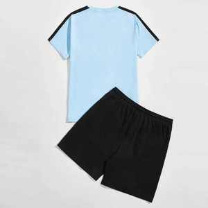 2025เสื้อยืดและกางเกงขาสั้นสำหรับผู้ชายและกางเกงขาสั้นชุดกางเกงขาสั้นสองชิ้นทรงโอเวอร์ไซส์ - Product Image 3