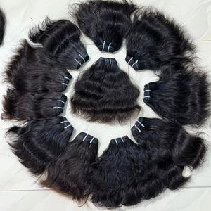 Cabello Remy virgen alineado con cutícula Natural 100%, mechones de cabello indio, extremos estirados dobles, proveedores mayoristas de calidad Premium - Product Image 1