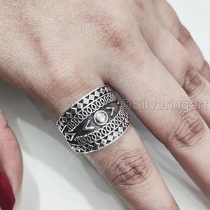 Women's <b>Ring</b> <b>Plain</b> Silver Oxidized Band <b>Ring</b> Filigree Band Unisex <b>Ring</b> Christmas Gift Handmade Jewelry 925 Sterling Silver <b>Ring</b> - Product Image 3
