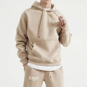 Survêtement de sport en coton uni avec logo personnalisé pour hommes, ensemble de pantalons de jogging, pantalons de survêtement et sweat à capuche, ensemble 2 pièces, survêtements pour hommes - Product Image 1