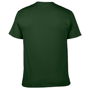T-shirt unisexe en coton 100% de qualité supérieure, vert foncé, col rond, manches courtes, tissu tricoté décontracté à motif uni, de haute qualité - Product Image 2