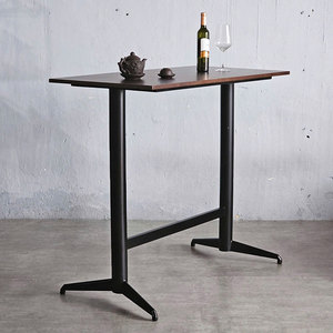 Rectangular MDF <b>Bar</b> <b>Table</b> with Powder-Coated Iron Legs 120x60cm Modern Design for Home <b>Bar</b> <b>Kitchen</b> Dining Room - Product Image 3