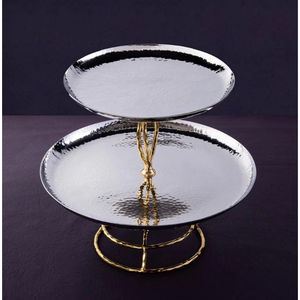 Soporte para servir pasteles de diseño fantástico hecho de acero inoxidable y soporte para pasteles de latón Exhibición de postres para magdalenas para proveedores de bodas - Product Image 3