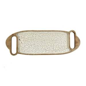 เขียงไม้มะม่วงทรงสี่เหลี่ยมทำด้วยมือมีลวดลายเรขาคณิตเขียงเสิร์ฟแบบชนบทถาดไม้ไม่เหมือนใครเครื่องครัว - Product Image 4