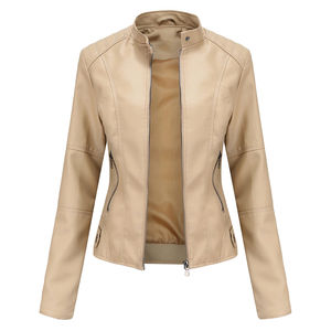 Chaqueta de Cuero con Cremallera para Mujer, Calidad Premium, Cuero Vacuno Original, Estilo Casual, Sensación Suave - Product Image 4