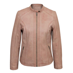 Alta calidad al aire libre de manga larga invierno otoño Biker ejército verde chaqueta de cuero genuino para las mujeres - Product Image 6
