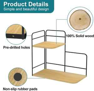 Estante de almacenamiento de pie desmontable moderno de 2 niveles de Metal personalizado organizador de cosméticos estante de exhibición para uso en la encimera del baño - Product Image 5