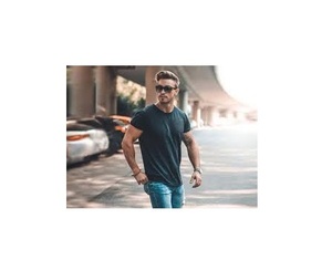 Camiseta 2023ใหม่ Spandex ผู้ชายเสื้อยืด Slim Fit ยาวโค้ง Hem กล้ามเนื้อ Slim 100% Cotton T เสื้อผู้ชาย Vintage พิมพ์3D Am - Product Image 6