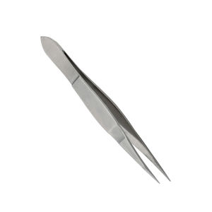 Pinces à cils de qualité supérieure, finition Dall, acier inoxydable, pointe pointue, manche simple, pinces à cils avec repose-pouce - Product Image 3